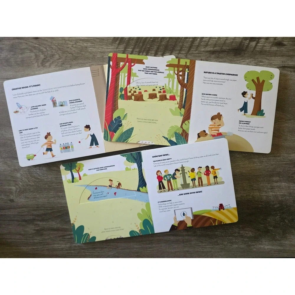 Save the Planet Turn the Wheel 3 Board Book Set Plastic Paper Water